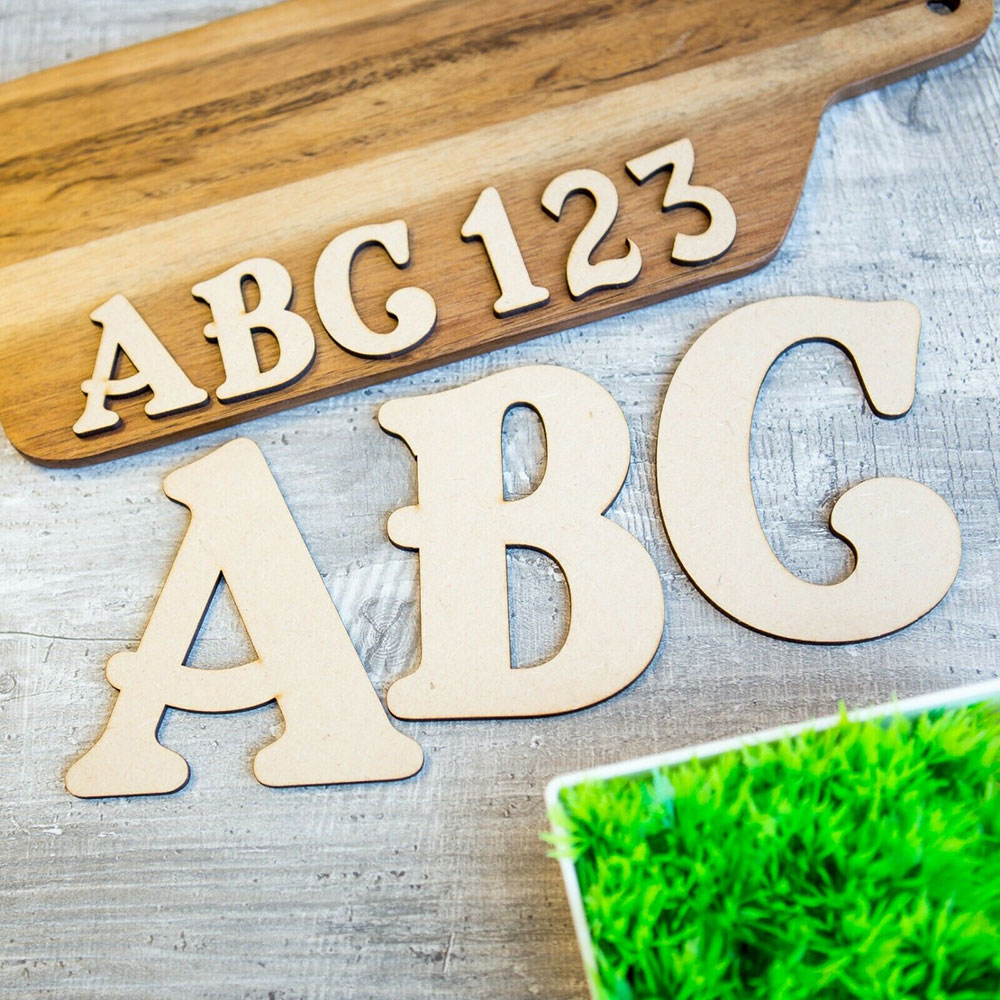 Belshaw Font Wooden Letters & Numbers Wood Alphabet Letters & Numbers MDF Shapes 