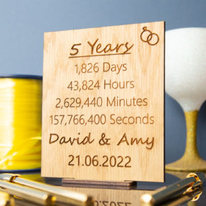 Novelty Engraved Wedding Plaque Years Together Anniversary Gift